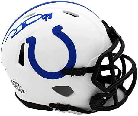 Robert Mathis Indianapolis Colts Speed Lunar NFL Mini Kaskını İmzaladı-İmzalı NFL Mini Kaskları
