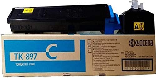 Kyocera 1T02K0CUS0 Modeli TK-897C Mavi Toner Kartuşu ile kullanım İçin Kyocera FS-C8025MFP, FS-C8520MFP, FS-C8525MFP,