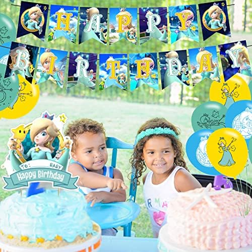 Prenses Rosalina Tema Parti Süslemeleri, Prenses Rosalina Doğum Günü Parti Malzemeleri İçerir Banner-Kek Topper -