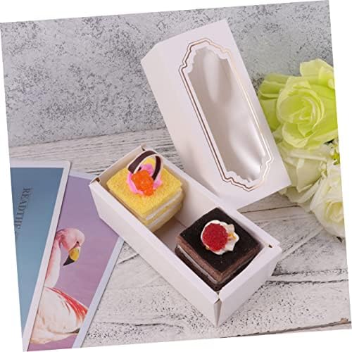 BESTonZON 10 Adet Kutu Şeffaf Cupcake Kutuları Hediyeler için Ambalaj Kutuları Macaron Kapları Kağıt Tatlı Kutusu