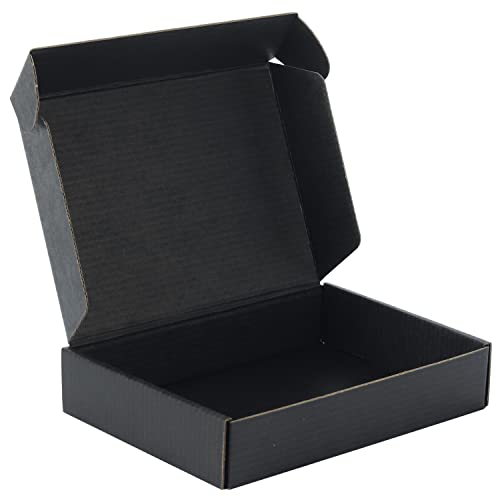 FQWGZ Siyah Nakliye Kutuları, 25 Adet/paket Ambalaj için Küçük İşletmeler için 8x5.5x1.6 inç Oluklu Mukavva Kutular