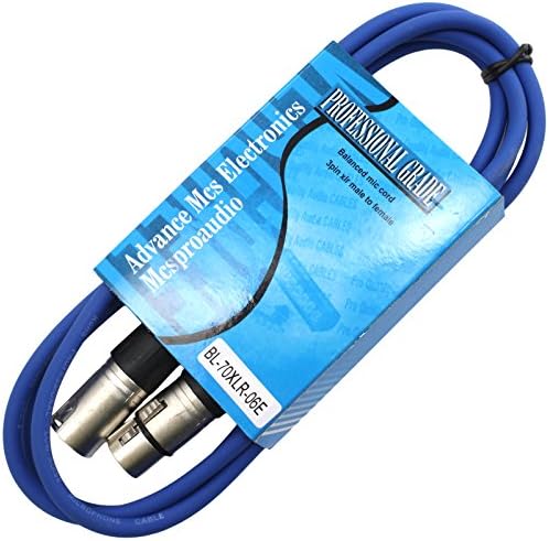 MCSPROAUDİO 6 ayak Erkek-Dişi XLR mikrofon kablosu (Mavi)