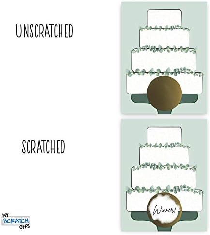 My Scratch Offs Yeşillik Basit Beyaz Yeşil Düğün Pastası Kazı Kazan Kartları Bekarlığa Veda Partisi Gelin Duş Oyunu