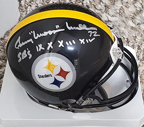 İmzalı Gerry Mullins Pittsburgh Steelers mini kask w/COA İmzalı NFL Mini Kask