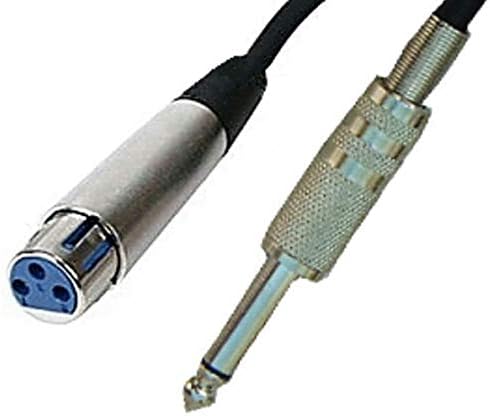2 Paket Stüdyo Z Mikrofon Kablosu 20Ft Dişi XLR-1/4 İnç TS Erkek Mono 3 PİN Esnek Mikrofon Kablosu Dinamik Ses için