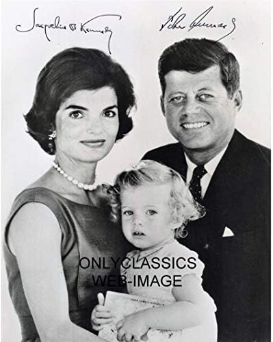 SadeCeklasik Başkanı John F Kennedy - Jackie İmzası Orijinalin 8X10 Fotoğraf REPRO, Caroline